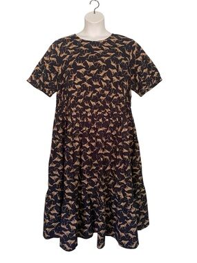Leota Leopard Cheetah Animal Print Midi Dress Womens Plus Size 3X NWT Cotton
